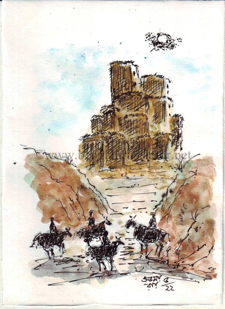 sketch of a mud fort